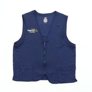 Proud Walmart Associate Adult Medium Employee Uniform Vest Zip Blue Polyester